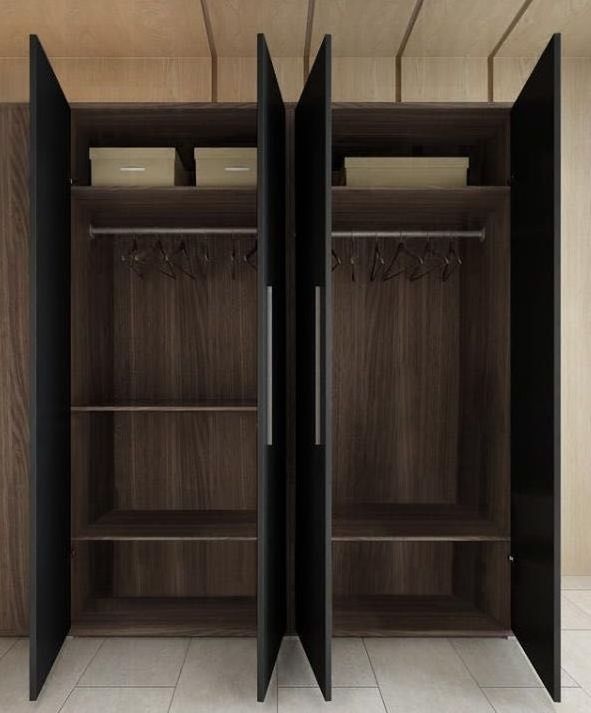 Hot sale modern design wooden wardrobe cabinet bedroom house furniture walnut color wardrobe