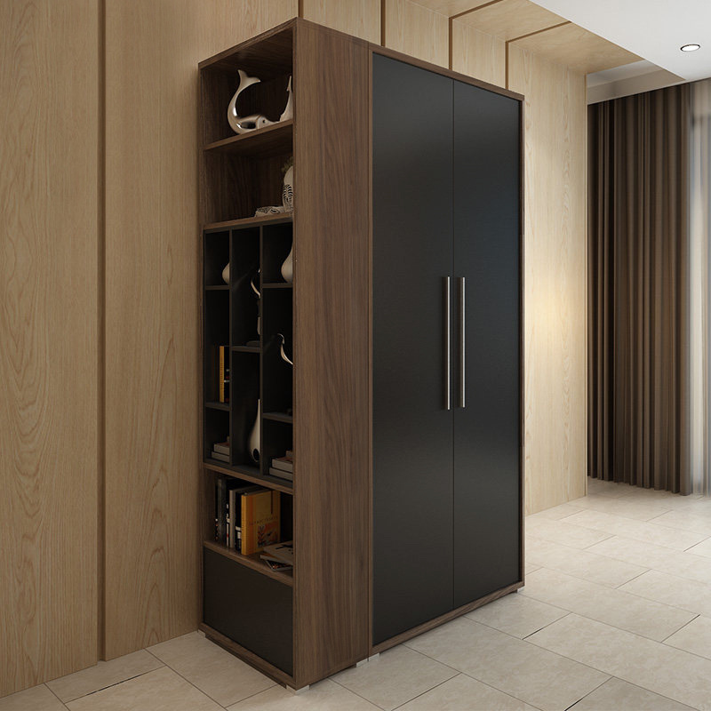 Hot sale modern design wooden wardrobe cabinet bedroom house furniture walnut color wardrobe