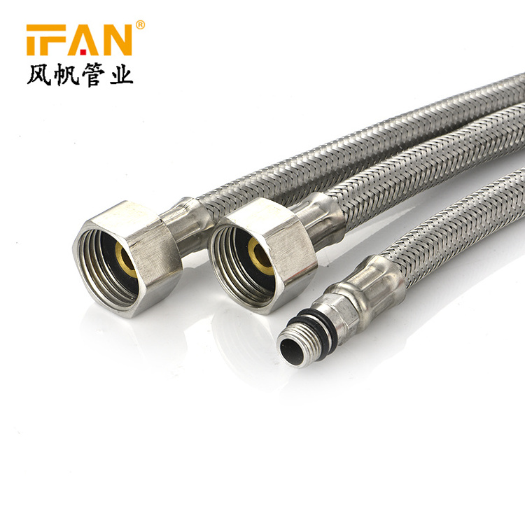 Factory Supplier Braided Tube Stainless Steel Bathroom Flexible Braided Shower Hose For Faucet Bathtub Parts And Fittings