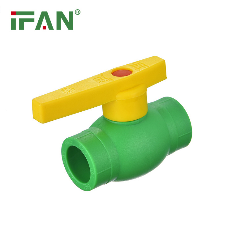 IFAN PPR Hot Sale Wholesale Plastic PPR Ball Valve Red Handle Normal Brass Core 20-63mm Size PN25 PPR Fitting Valve For Pipe