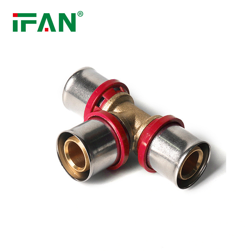 IFAN Manufacturer PEX Al PEX Fittings Red Color 16-32mm Brass Press Plumbing PEX Fittings