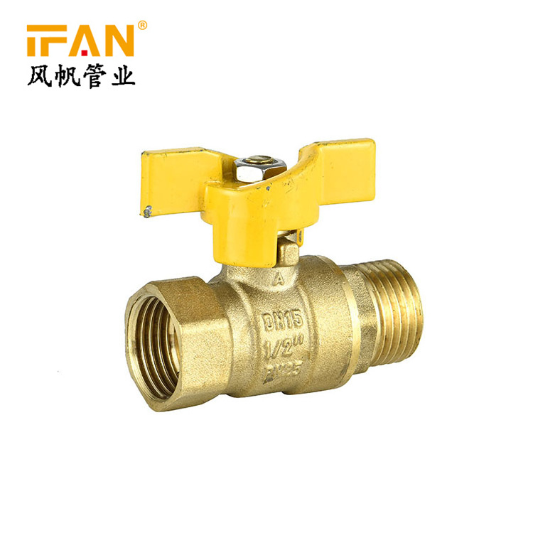 Ifan PN25 Brass Ball Valve kitchen faucets factory supply valve 3/4 inch pex brass pipe fitting butterfly ball valve price