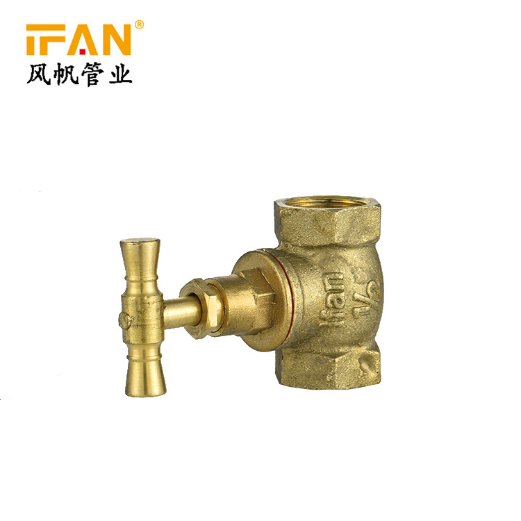 IFAN Valve Manufacturer Plumbing Fittings Brass Ball Valve T head Stop Cock F/F Brass Water Stop Gate Valve