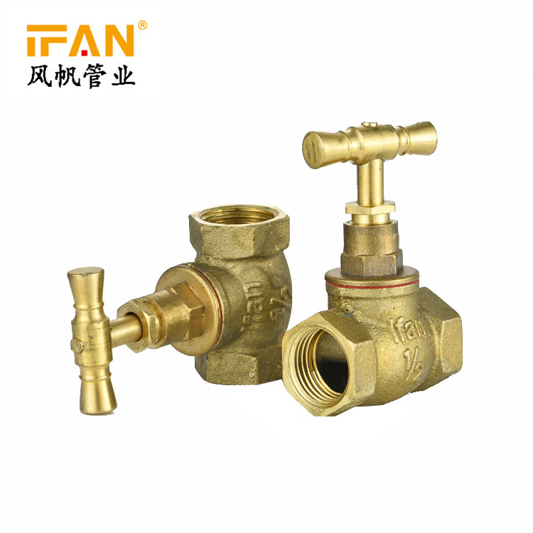 IFAN Valve Manufacturer Plumbing Fittings Brass Ball Valve T head Stop Cock F/F Brass Water Stop Gate Valve