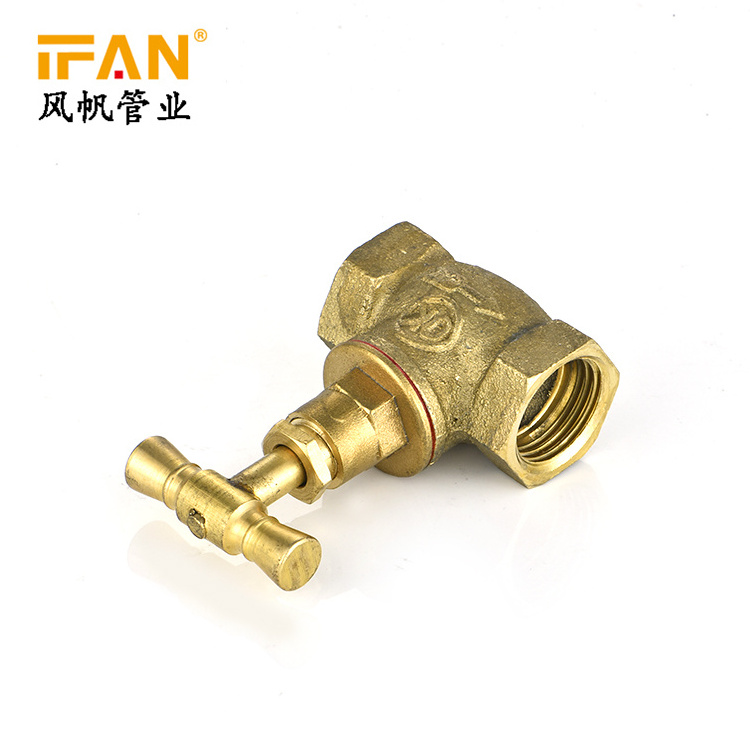 IFAN Valve Manufacturer Plumbing Fittings Brass Ball Valve T head Stop Cock F/F Brass Water Stop Gate Valve