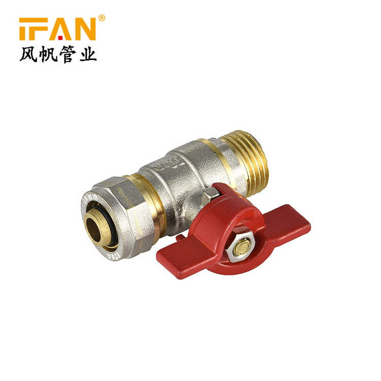 IFAN Wholesale 16mm*1/2 inch Male Thread Handle Butterfly Valve Brass Ball Valve for PEX Pipe