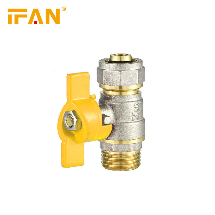 Male butterfly gas valve Brass 3/4 inch pressure control water brass ball valve price 1 inch pex ball valve