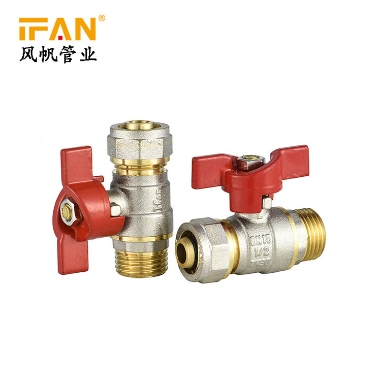 Male butterfly gas valve Brass 3/4 inch pressure control water brass ball valve price 1 inch pex ball valve