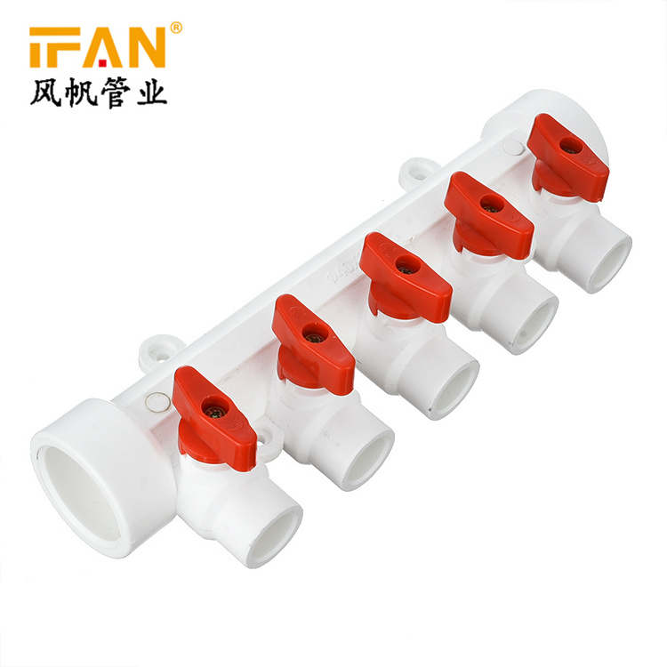 Ifan High Pressure PPR Pipe Fitting 4 Ways Faucet PPR Brass Manifold Valve Water Control PPR Ball Valve Manifold