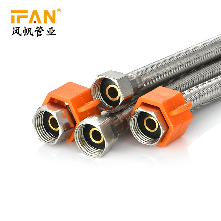 IFAN Factory Supplier Stainless Steel Bathroom Basin Water Heater Connector Flexible Braided Plumbing Hoses