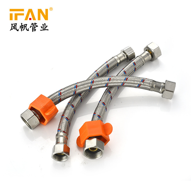 IFAN Factory Supplier Stainless Steel Bathroom Basin Water Heater Connector Flexible Braided Plumbing Hoses