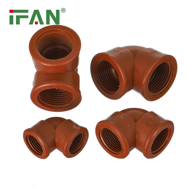 IFAN Factory Best Selling PPH Fittings for Hot Cold Water Pipe Brown Male Socket and pph elbow Plastic Pipe and Fittings