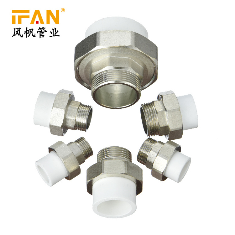 Factory Supplier PPR Male Union Brass Plumbing Materials Polyethylene Water Tube Fittings Brass PPR Insert Male Union