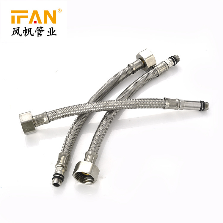 Factory Supplier Braided Tube Stainless Steel Bathroom Flexible Braided Shower Hose For Faucet Bathtub Parts And Fittings