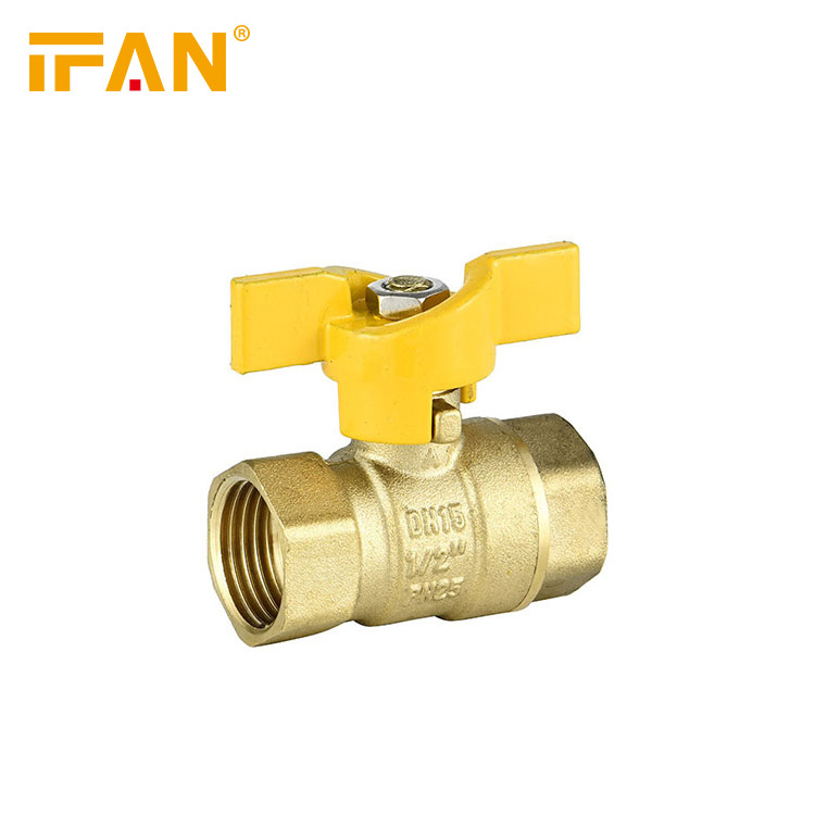 Ifan PN25 Brass Ball Valve kitchen faucets factory supply valve 3/4 inch pex brass pipe fitting butterfly ball valve price