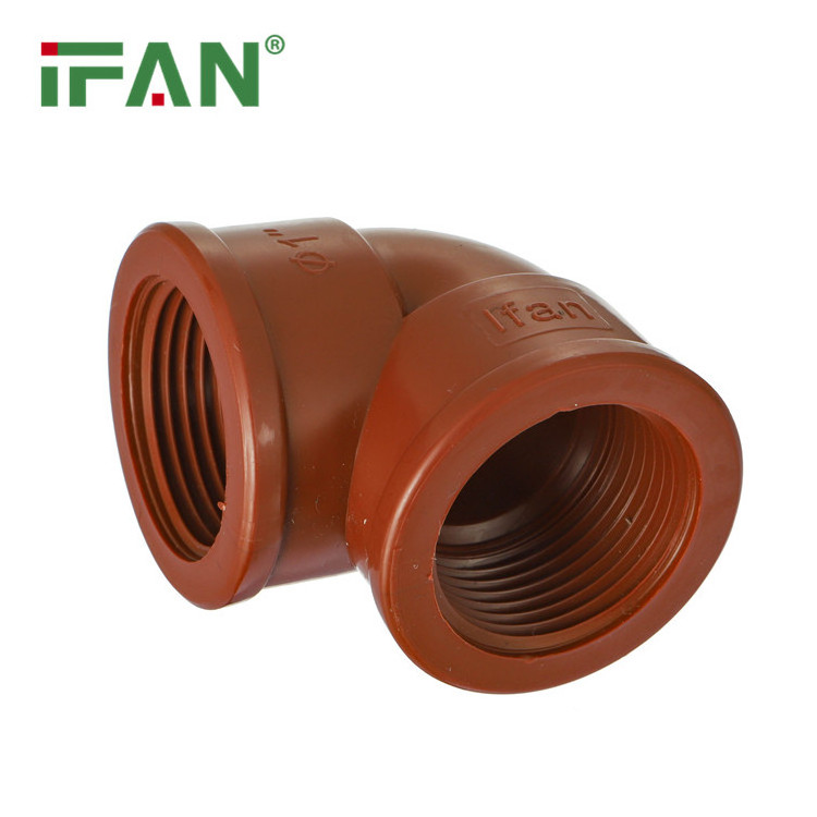 IFAN Factory Best Selling PPH Fittings for Hot Cold Water Pipe Brown Male Socket and pph elbow Plastic Pipe and Fittings