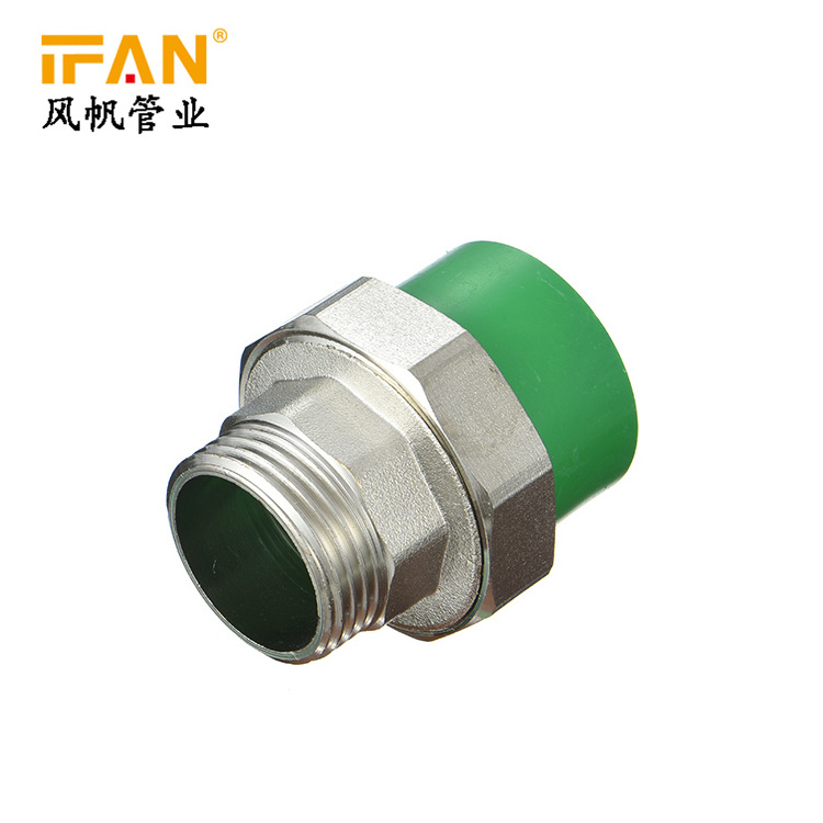 Factory Supplier PPR Male Union Brass Plumbing Materials Polyethylene Water Tube Fittings Brass PPR Insert Male Union