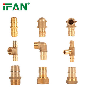 IFAN Wholesale 3/4" PEX Pipe Copper Fitting Push In Crimp Plumbing Materials Brass PEX Fittings