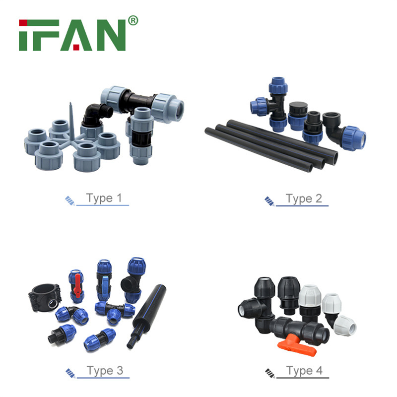 IFAN Factory Irrigation Pe Plumbing Pipe Fitting Material Elbow PP Compression Poly Hdpe Fittings