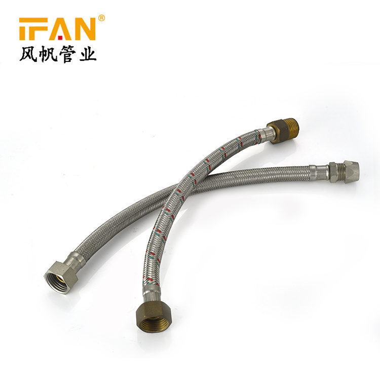 Factory Supplier Braided Tube Stainless Steel Bathroom Flexible Braided Shower Hose For Faucet Bathtub Parts And Fittings