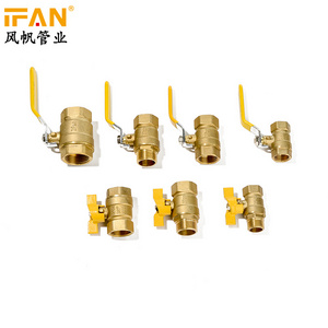 Ifan PN25 Brass Ball Valve kitchen faucets factory supply valve 3/4 inch pex brass pipe fitting butterfly ball valve price