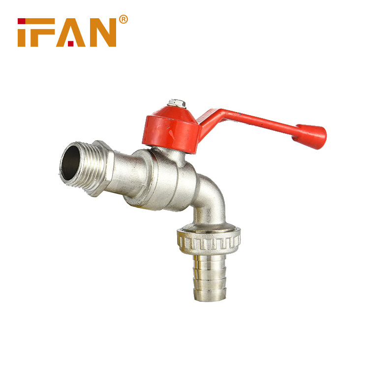 Ifan Wholesale Full Styles Red Long Handle Brass Bibcock Water Tap 1/2 Brass Bibcock