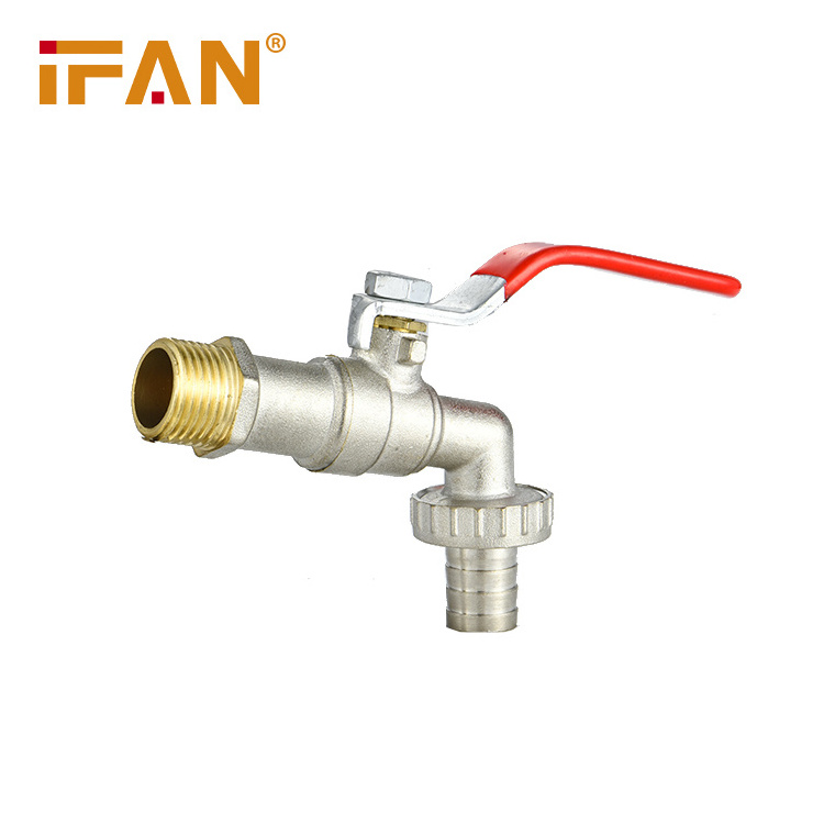 Ifan Wholesale Full Styles Red Long Handle Brass Bibcock Water Tap 1/2 Brass Bibcock