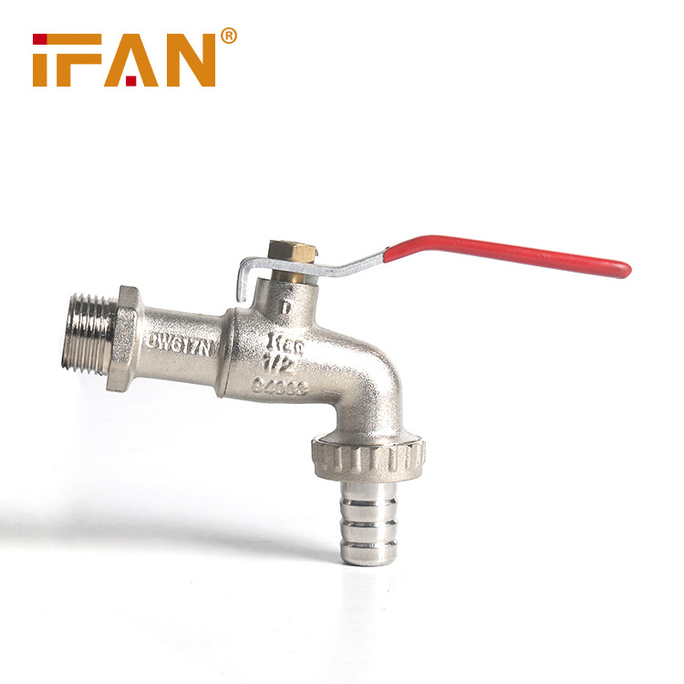 Ifan Wholesale Full Styles Red Long Handle Brass Bibcock Water Tap 1/2 Brass Bibcock