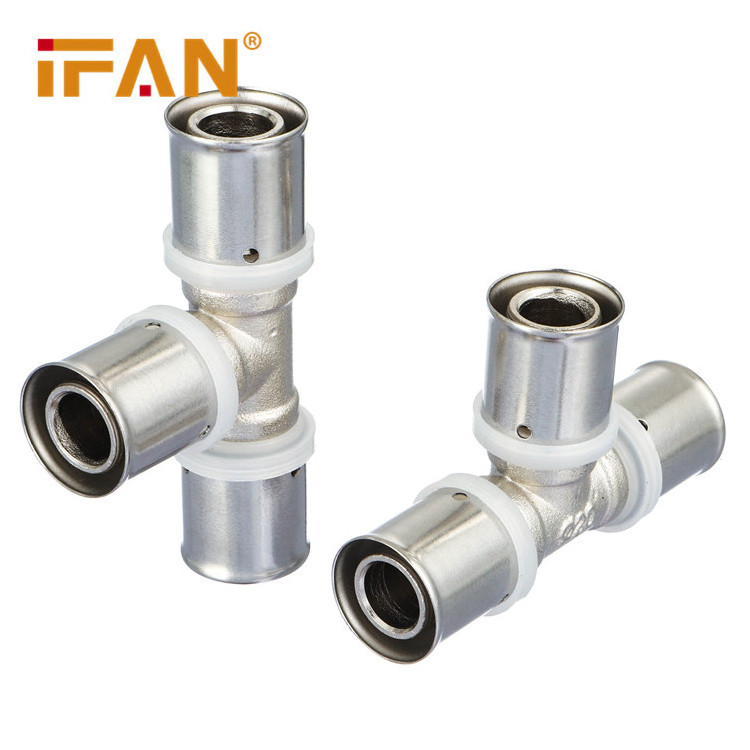 IFAN Pex Al Pex Pipe Fittings Full Sizes 16-32mm Cap Tee Elbow Pex Brass Press Fitting