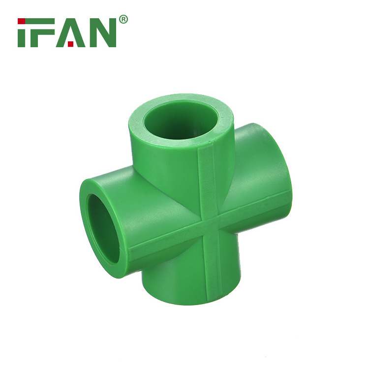 Ifan Advanced Germany Technology PPR Pipes And House Fittings Cross Tee Cold Water PPR Fittings