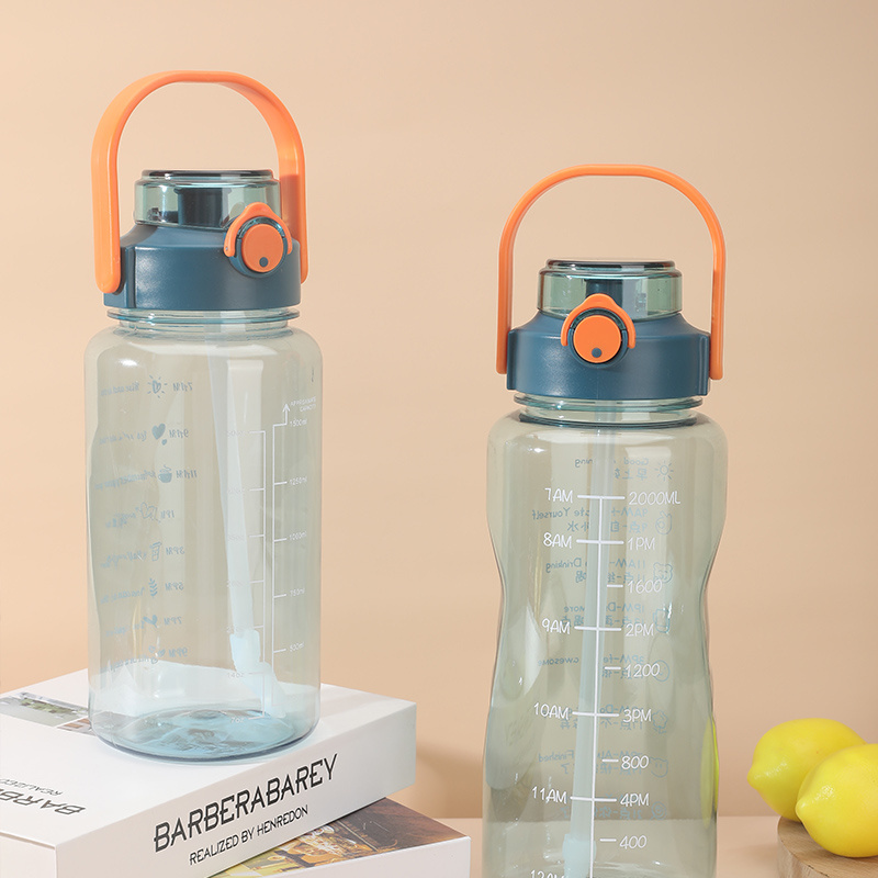 1.5L 2 Liter Large Capacity Best Price Transparent Convenient Handle Plastic Water Bottle