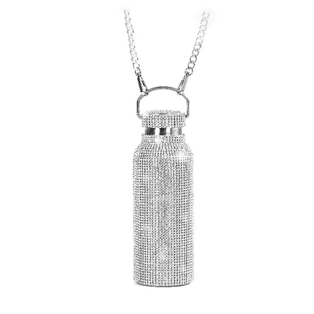 Portable Rhinestone Diamond Stainless Steel Drink Water Bottle Outdoor Sports Travel Bling Water Bottles