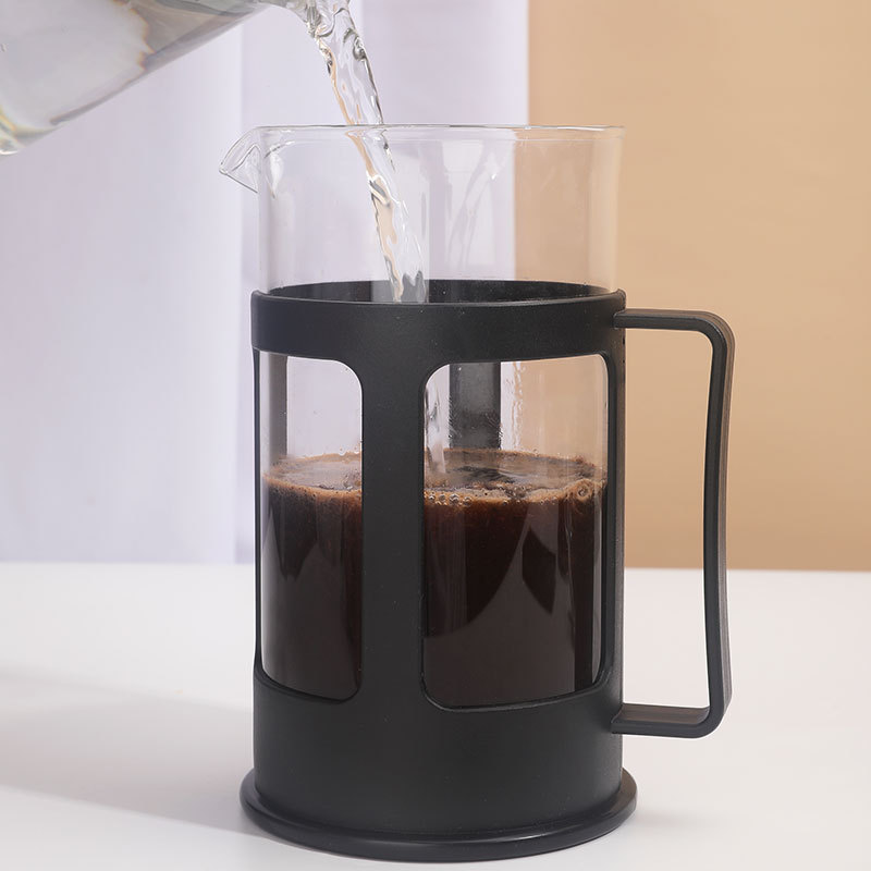 304 Grade Stainless Steel French Press Coffee Maker with 4 Level Filtration System Glass French Coffee Press