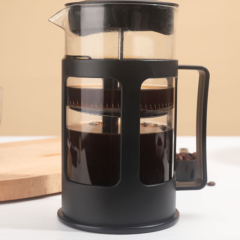 304 Grade Stainless Steel French Press Coffee Maker with 4 Level Filtration System Glass French Coffee Press