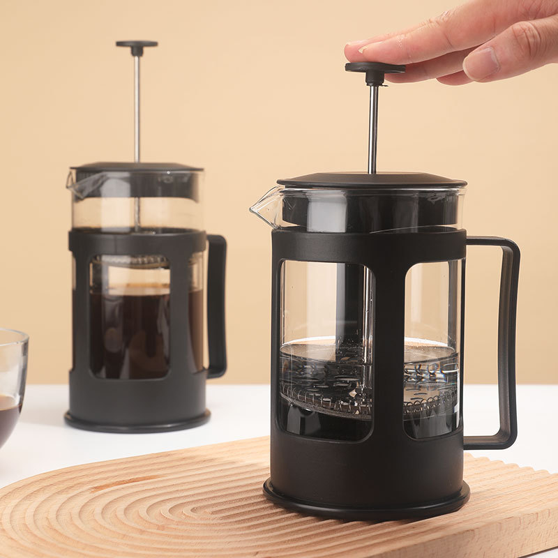 304 Grade Stainless Steel French Press Coffee Maker with 4 Level Filtration System Glass French Coffee Press