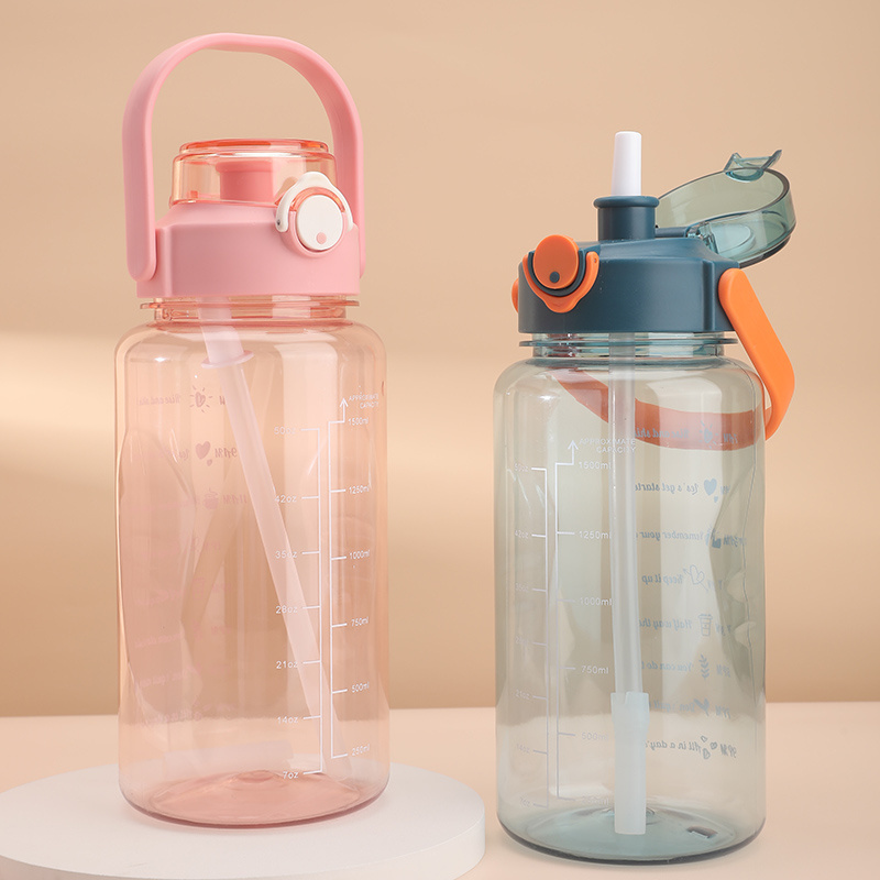 1.5L 2 Liter Large Capacity Best Price Transparent Convenient Handle Plastic Water Bottle