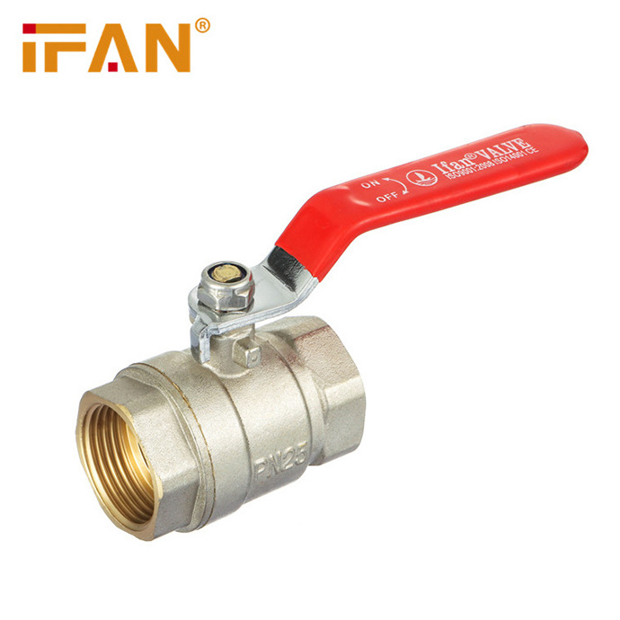 IFAN High Pressure Water Ball Valve Brass Red Long Handle Male Female Thread Brass Ball Valve