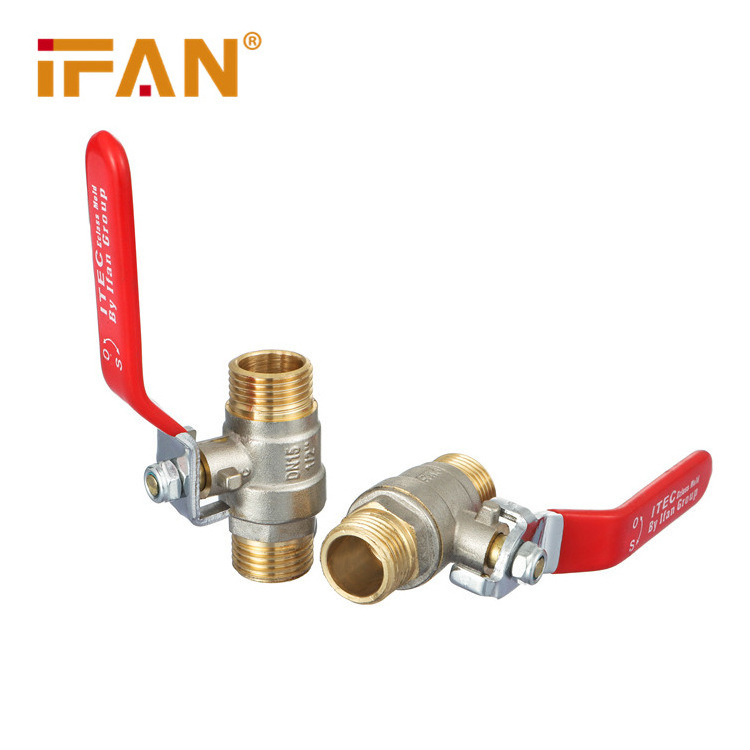 IFAN High Pressure Water Ball Valve Brass Red Long Handle Male Female Thread Brass Ball Valve