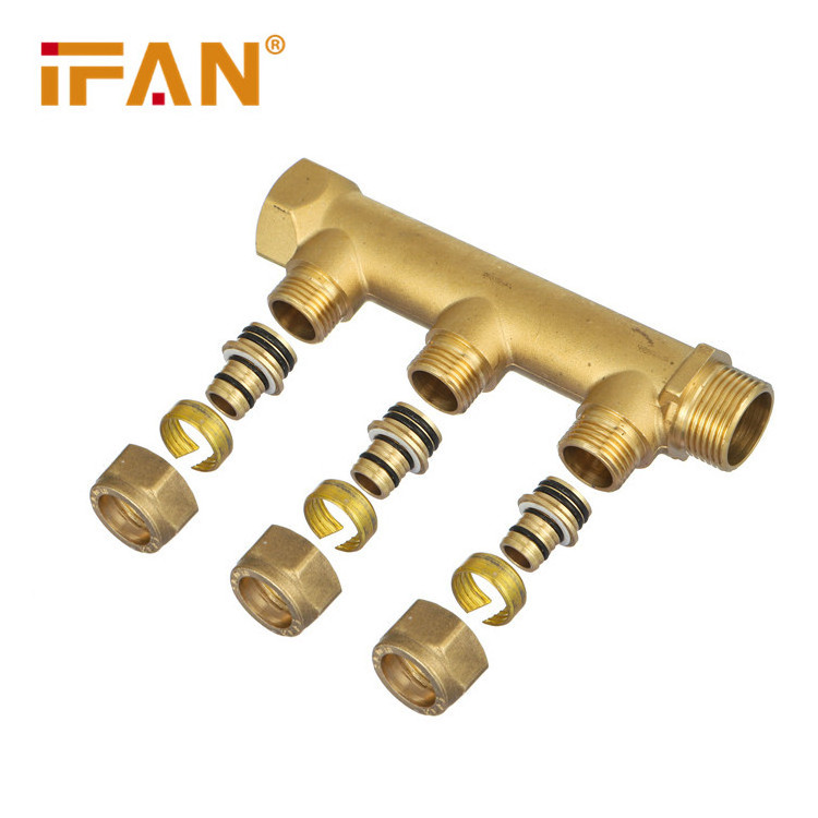 IFAN Gold Color 3 Way Manifolds 3/4