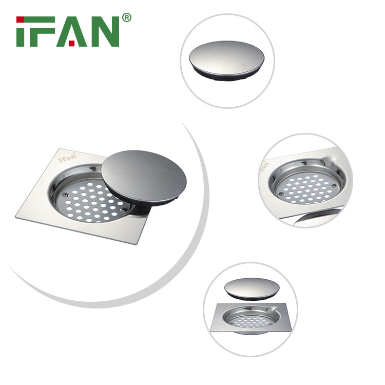 IFAN Bathroom SS Floor Drain Stainless Steel Square Shower Floor Drain