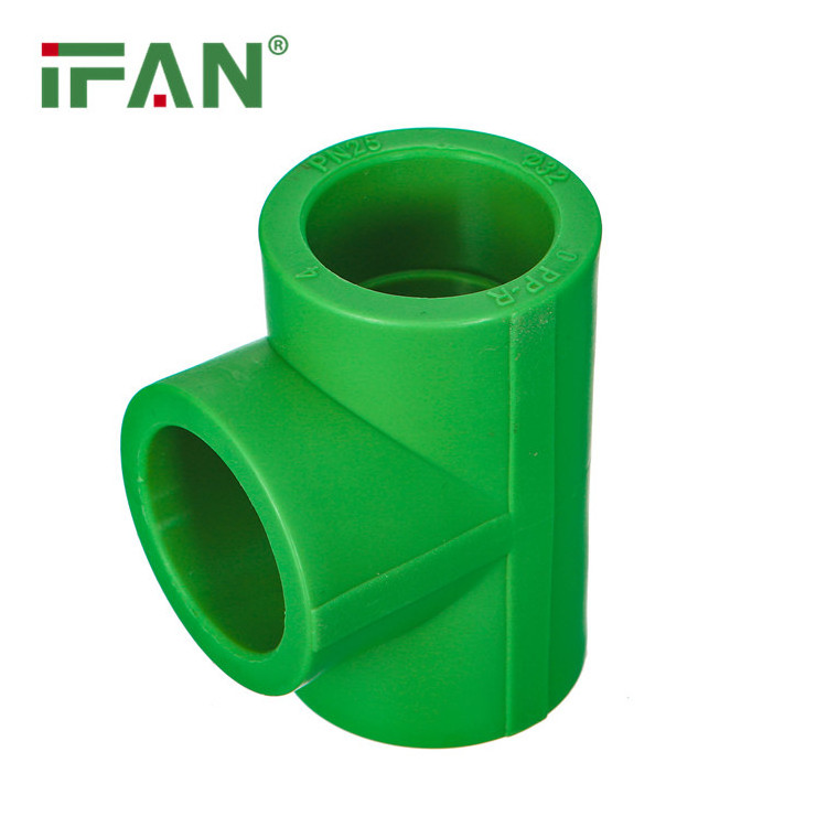 IFAN Factory Pn25 Green Color 20-110mm Plastic Tee PPR Water Pipe Fitting