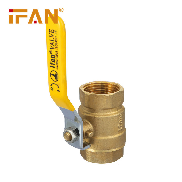 IFAN Yellow Color NPT Brass Valve 1/2-2 Inch Male Female Threaded Brass Gas Ball Valve For Oil Gas