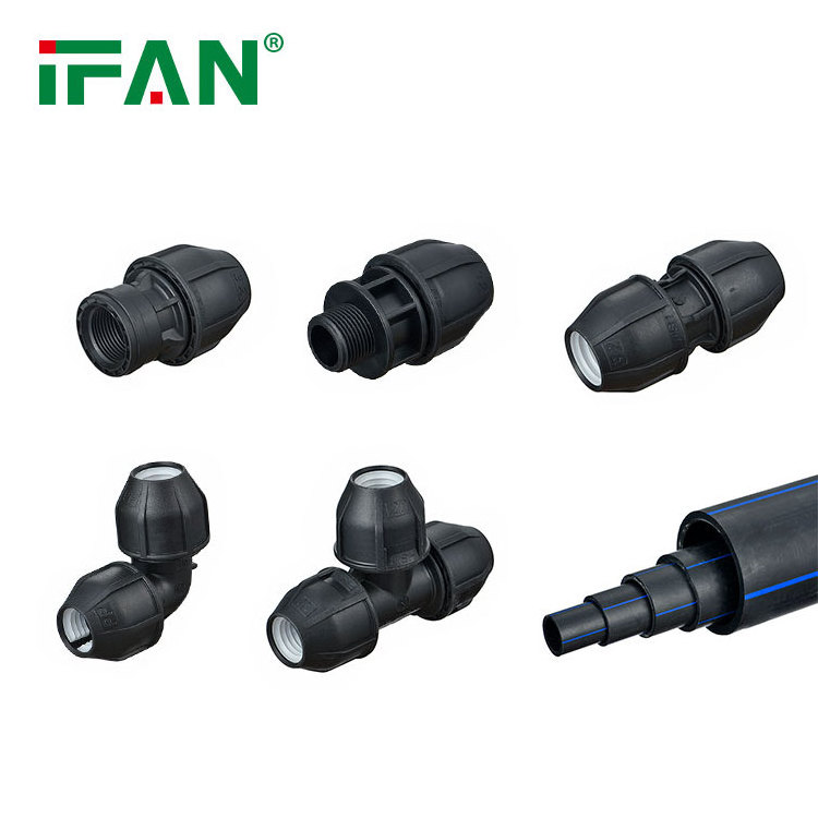 IFAN Irrigation PP Compression Fittings Quick Connect 20-110mm Elbow Tee Socket PN25 PE100 HDPE Pipe Fitting