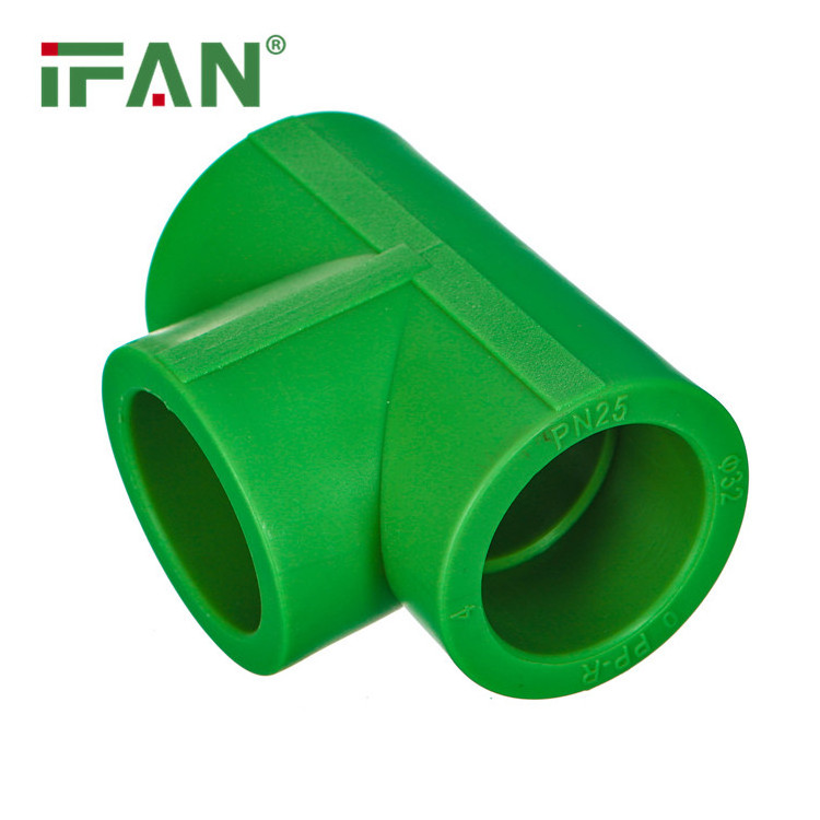 IFAN Factory Pn25 Green Color 20-110mm Plastic Tee PPR Water Pipe Fitting