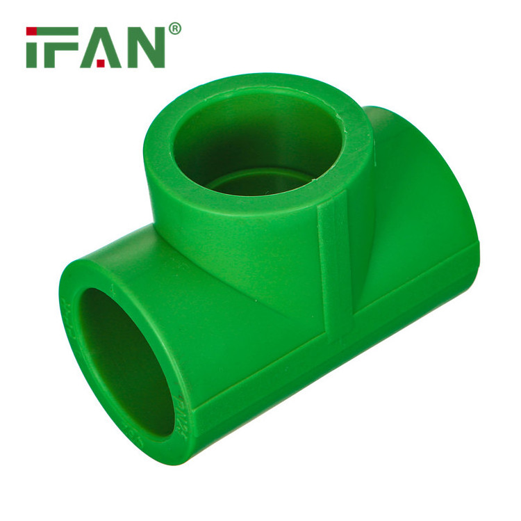 IFAN Factory Pn25 Green Color 20-110mm Plastic Tee PPR Water Pipe Fitting