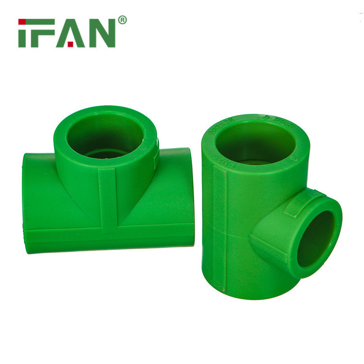 IFAN Factory Pn25 Green Color 20-110mm Plastic Tee PPR Water Pipe Fitting