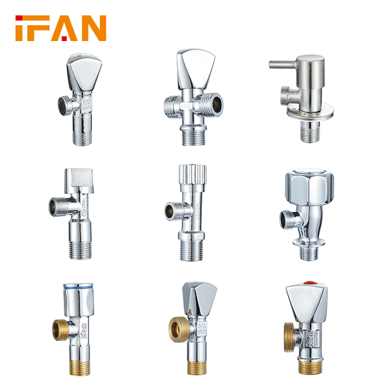 IFAN Hot Sale Brass Core Toilet Angle Stop Valve Bathroom Quick Connect Triangle Valve OEM Basin Angle Valve