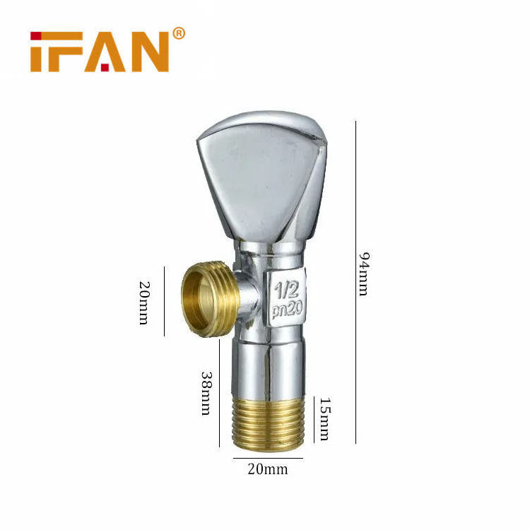 IFAN Hot Sale Brass Core Toilet Angle Stop Valve Bathroom Quick Connect Triangle Valve OEM Basin Angle Valve