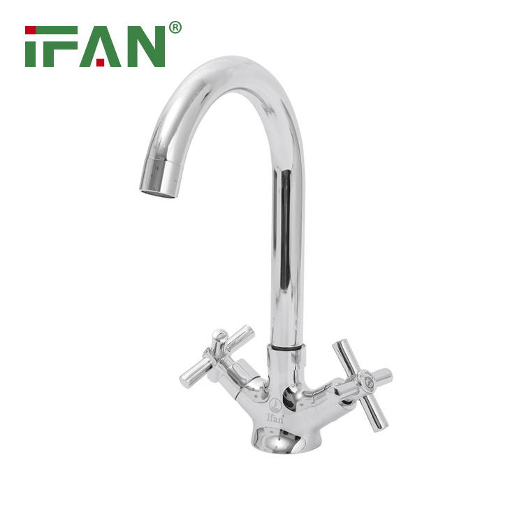 IFAN Zinc Alloy Cross Handwheel With Plastic Cover Kitchen Faucet Copper Core Copper Rod Kitchen Faucet