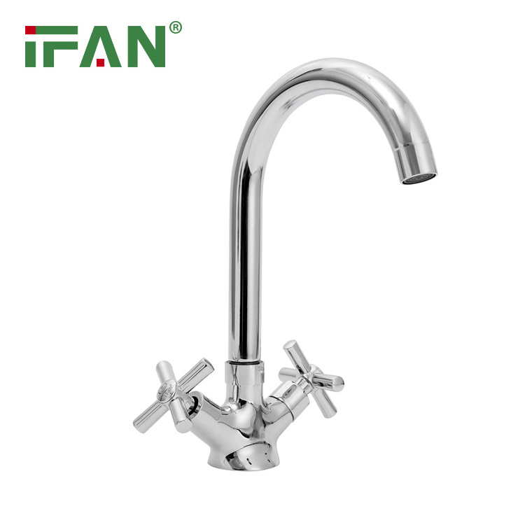 IFAN Zinc Alloy Cross Handwheel With Plastic Cover Kitchen Faucet Copper Core Copper Rod Kitchen Faucet